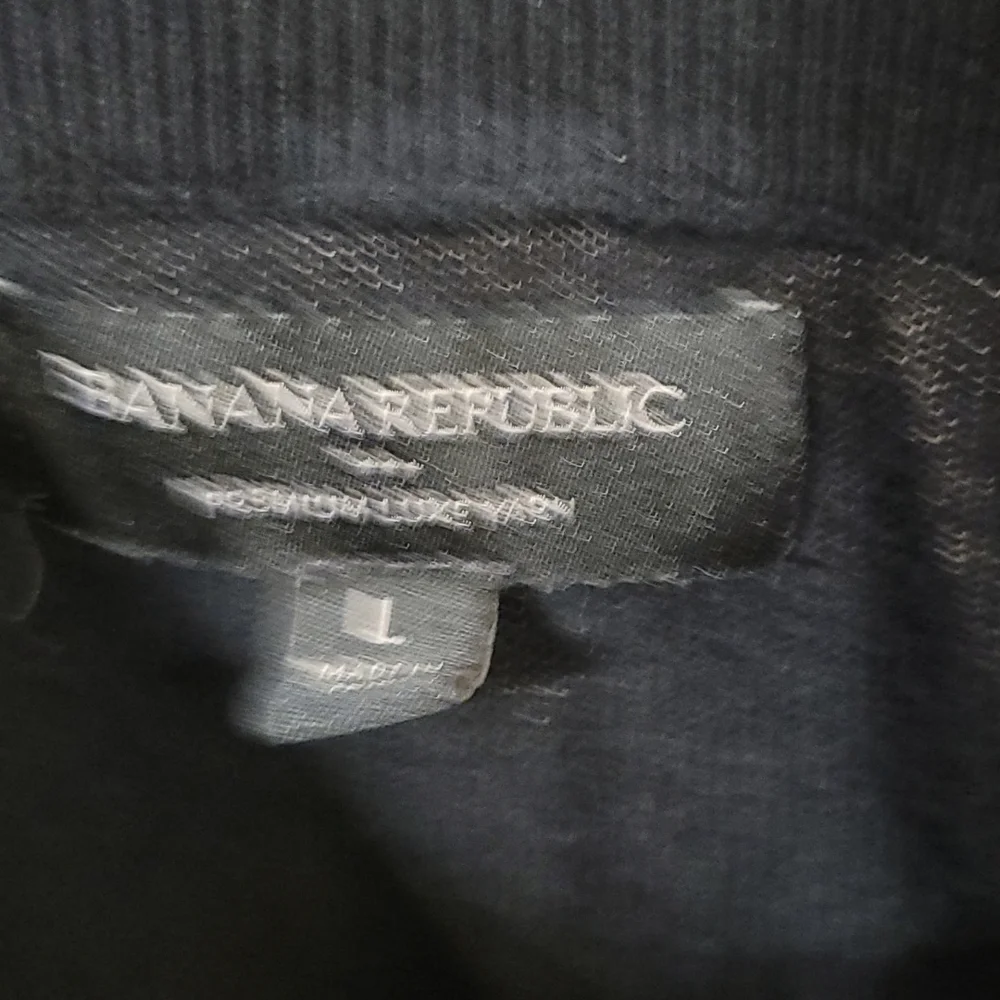 Banana Republic sz large quarter zip black sweater MT47